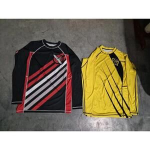 2 Hayabusa Long Sleeve Rashguard - Large Red Black And Yellow And Black